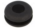 Grommet; Ømount.hole: 9.5mm; Øhole: 6.4mm; black; -40÷135°C; UL94HB ESSENTRA RI-HG-4