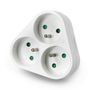 Triple splitter for AC 230V power socket - 3 round ZAS-06924 5901436722366