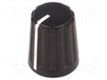 Knob; conical,with pointer; ABS; Øshaft: 6mm; Ø13.5x17.1mm; black SR PASSIVES GW13B
