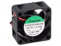 Fan: DC; axial; 12VDC; 40x40x20mm; 15.12m3/h; 26.5dBA; ball; 26AWG SUNON EF40201B1-A99