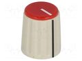 Knob; with pointer; ABS; Øshaft: 6mm; Ø15.3x18mm; grey; red SCI RN-110F-R6.1