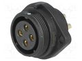 Connector: circular; socket; female; PIN: 4; IP68; SP21; 30A; 500V WEIPU SP2113/S4