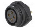 Connector: circular; socket; female; PIN: 4; IP68; SP21; 30A; 500V WEIPU SP2113/S4