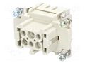 Connector: HDC; contact insert; female; Han® HMC; PIN: 6; 6+PE; 16A HARTING 09332062702