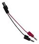 BNC JACK-4MM BANANA PLUG X2, BLK/RED, 4" BU-5220-A-4-0