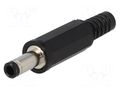 Connector: DC supply; plug; female; 2A; straight; for cable; 6.3VDC LUMBERG 1636-02