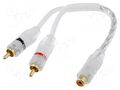 Cable; white; RCA socket,RCA plug x2 4CARMEDIA RCA-WH.Y2/1