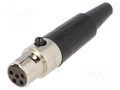 Connector: XLR mini; plug; female; PIN: 5; for cable; soldering; 4A AMPHENOL AG5F