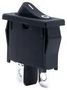 ROCKER SWITCH, SPST, 10A, 125VAC, PANEL R6ABLKBLKFF