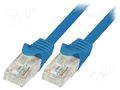 Patch cord; RJ45 plug,both sides; U/UTP; 5e; stranded; CCA; PVC LOGILINK CP1096U