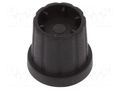 Knob; with flange; plastic; Øshaft: 6.35mm; Ø16.5x19.2mm; black CLIFF K21-6.35D