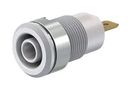4MM BANANA JACK, SCREW MOUNT, QC TAB, 24A, 1 KV, WHITE 40AH1757 23.3000-29