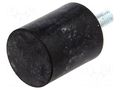 Vibroisolation foot; Ø: 25mm; H: 30mm; Shore hardness: 55±5; 509N ELESA+GANTER DVA4-25-30-M6