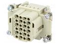 Connector: HDC; contact insert; female; 10A; 250V; Han® DD; PIN: 24 HARTING 09160243101