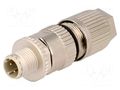 Connector: M12; plug; PIN: 4; male; HARAX; 32V; straight; IP67; IDC HARTING 21032811405