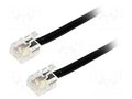 Cable: telephone; RJ11 plug,both sides; 3m; black BQ CABLE TEL-RJ11-BK/03