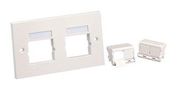 SLOPED SHUTTERED FACEPLATE, 4PORT, WHITE CFPUKS4SAW-2GY