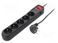 Plug socket strip: protective; Sockets: 5; 250VAC; 10A; black ARMAC ARC5/15/CZ