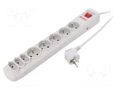 Plug socket strip: protective; Sockets: 8; 250VAC; 10A; grey ARMAC ARC8/30/SZ