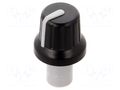 Knob; with pointer; ABS; Øshaft: 6mm; Ø15.8x13.8mm; black; push-in SR PASSIVES GMN-4P1.5-GY