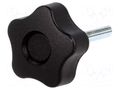 Knob; Ø: 32mm; Ext.thread: M6; 30mm; H: 23mm; technopolymer PP ELESA+GANTER VCT.32P-M6X30