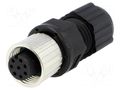 Connector: M12; plug; PIN: 8; female; 30V; straight; IP67,IP68; 2A AMPHENOL LTW 12-08BFFA-SL8001