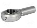 Ball joint; 20mm; M20; 1.5; left hand thread,outside; brass,steel ELESA+GANTER GN648.2-20-M20L-N