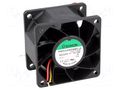 Fan: DC; axial; 24VDC; 60x60x38mm; 96m3/h; 56dBA; ball; Out: F type SUNON PMD2406PMB1AF