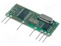 Module: RF; AM receiver; AM,ASK; 433.92MHz; -114dBm; 3VDC; 7.5mA AUREL RX-4MM3/F