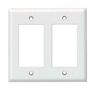 WALLPLATE, TELECOM/MODULAR, DOUBLE GANG MWP500D-WT