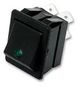 ROCKER SWITCH, DPST, ILLUM GREEN C1553PTNAO