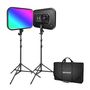 Kit Neewer RGB168 RGB LED, two lamps 60W 2500-8500K, Neewer B09P4NDP1N