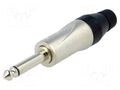 Connector: Jack 6,3mm; plug; male; mono; ways: 2; straight; silver AMPHENOL JM2P
