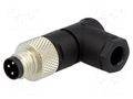 Connector: M8; male; PIN: 3; angled 90°; for cable; plug LUMBERG AUTOMATION RSMCW3