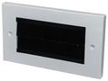 BRUSH FACEPLATE, 2MOD, ABS, BLK/WHT KP4BRBKWH