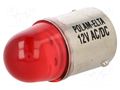 LED lamp; red; BA15S; 12VDC; 12VAC POLAM-ELTA LR-BA15S-12AC/DC