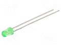 LED; green; 3mm; 110÷240mcd; 45°; Front: convex; 2.1÷2.4VDC LITEON LTL1CHJGTNN