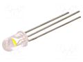 LED; red/cold white; 5mm; 30°; Front: convex; 1.5÷2.5/2.5÷3.2VDC LITEON LTW30EEDYJA