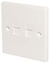 SHUTTERED KEYSTONE FACEPLATE, 2PORT, WHT KP-K2