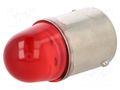 LED lamp; red; BA15S; 230VAC POLAM-ELTA LR-BA15S-230AC