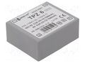 Transformer: mains; 6VA; 115VAC,230VAC; 6V; 6V; PCB; IP00 BREVE TUFVASSONS TPZ6/2X6V