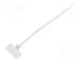 Cable tie; with label; L: 110mm; W: 2.5mm; natural; polyamide; 80N BM GROUP BMT11125