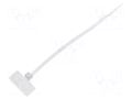 Cable tie; with label; L: 110mm; W: 2.5mm; natural; polyamide; 80N BM GROUP BMT11125