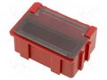 Container: box; with flap; ESD; red,transparent; 42.4x29.4x21mm LICEFA SMDBOXN211661LS