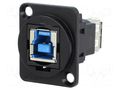 Coupler; USB A socket,USB B socket; FT; USB 3.0; metal; 19x24mm CLIFF CP30206NMB