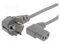 Cable; 3x1mm2; PVC; 2.5m; grey; 10A; 250V; Core: Cu; Type: Uni-Schuko LIAN DUNG SN312-3/10/2.5G