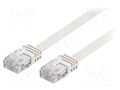 Patch cord; U/UTP; 6; stranded; Cu; PVC; white; 1m; 32AWG Goobay F.U/UTP6-CU-010WH