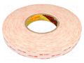 Tape: fixing; W: 19mm; L: 33m; Thk: 0.6mm; acrylic; white; -35÷90°C 3M 3M-4930P-19MM-33M