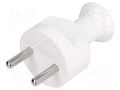 Connector: AC supply; male; plug; 2P; 230VAC; 16A; Type: round; white PLASTROL WT-21/WH