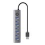 Orico CL7U USB-C to 7x USB 3.0 Hub Adapter (gray), Orico CL7U-U3-10-GY-BP-IP